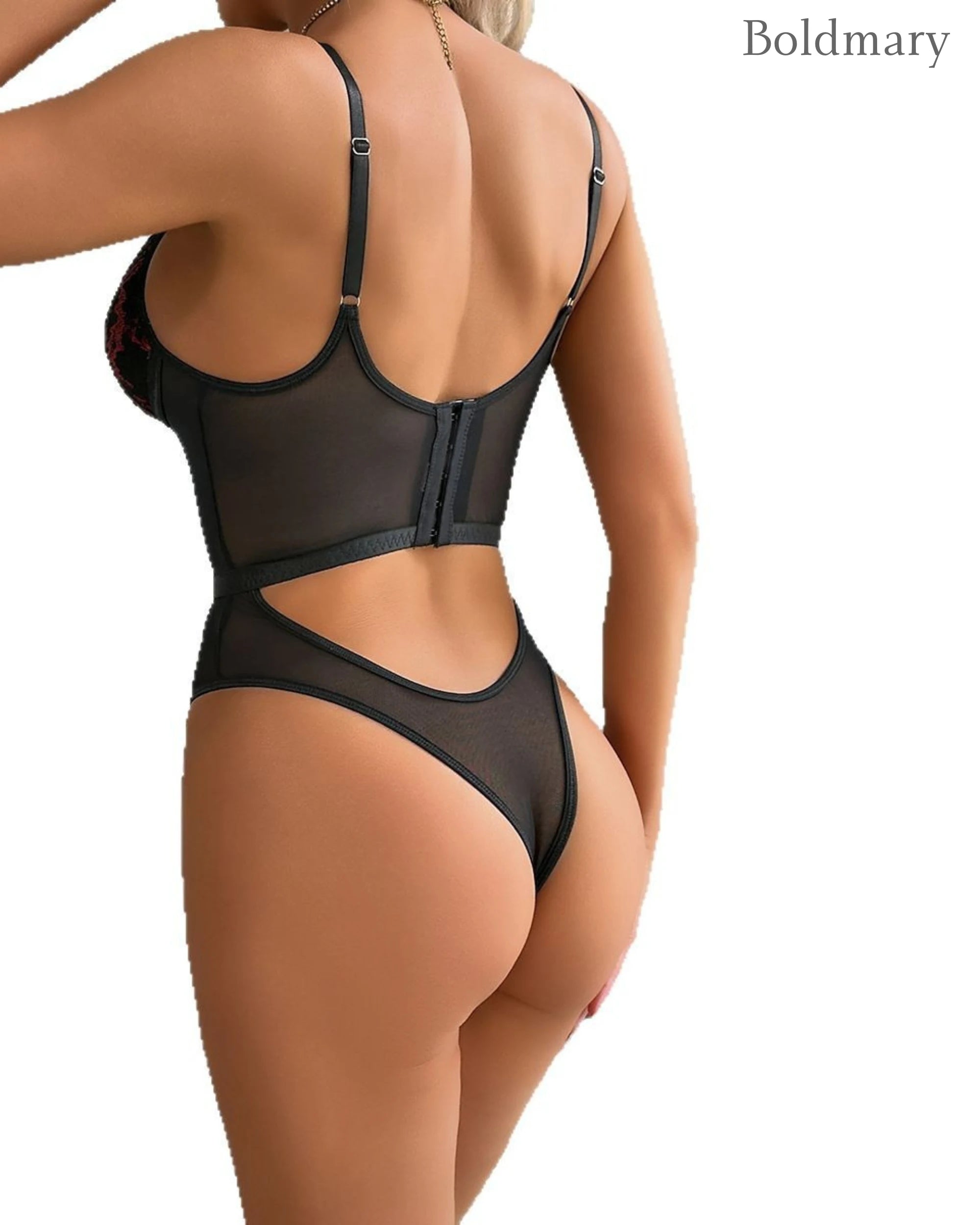 Scarlet Lace Intrigue Mesh Bodysuit