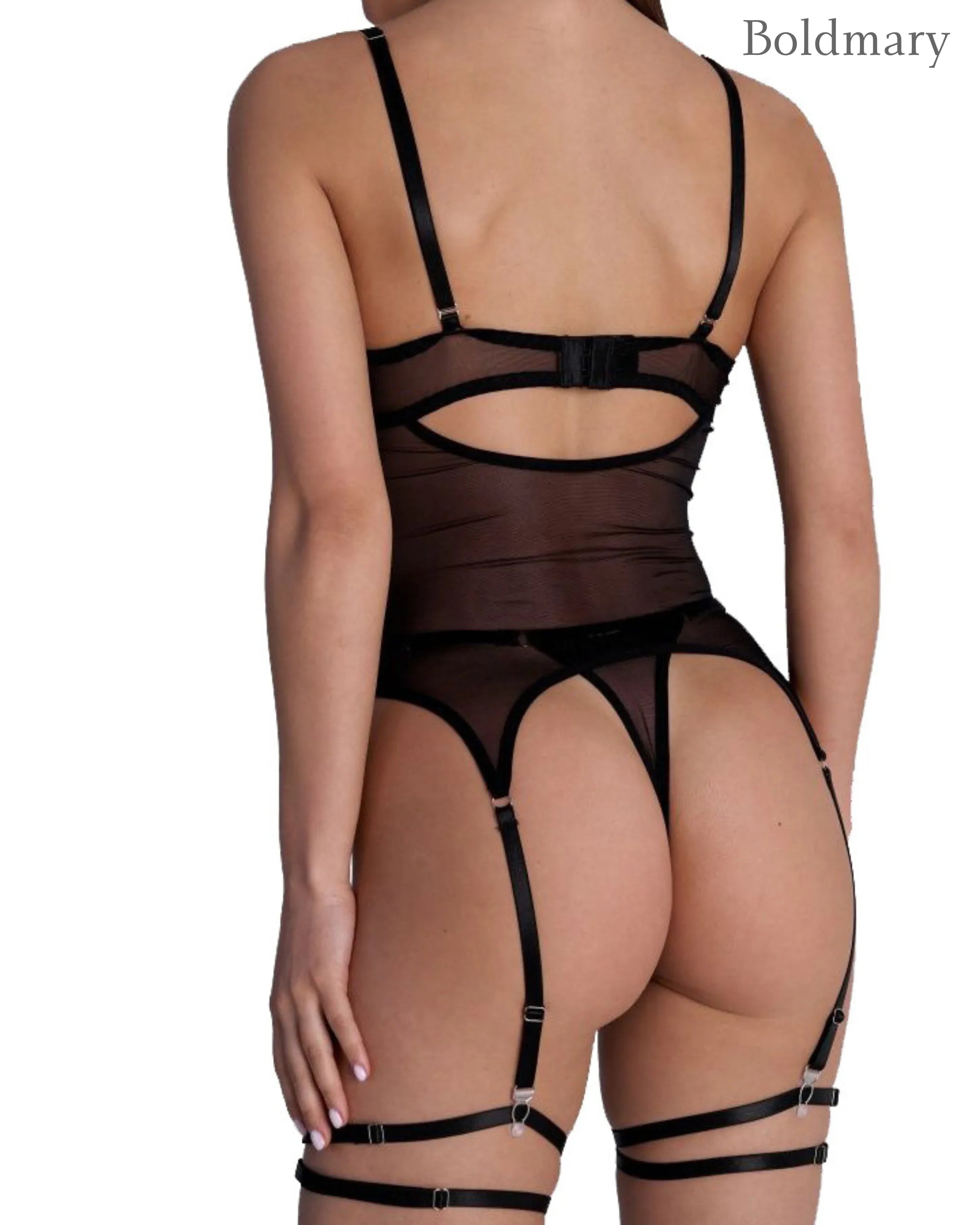 Perspective sexy backless high waisted jumpsuit sexy lingerie